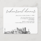 Carte D'accompagnement Indianapolis Mariage Dîner de répétition élégant (Devant)