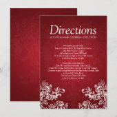 Carte D'accompagnement Indications de conduite de mariage Tourbillons vin (Devant / Derrière)