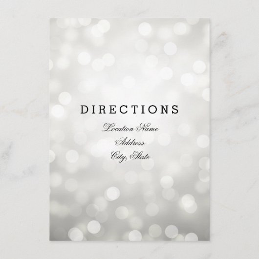 Carte D'accompagnement Indications de conduite pour mariage avec lumières (Dos)