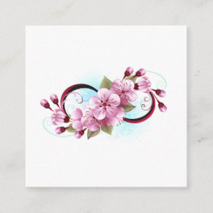 Carte D'accompagnement Infinité avec les fleurs Sakura