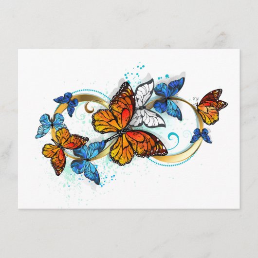 Carte D'accompagnement Infinité de papillons monarques (Devant)