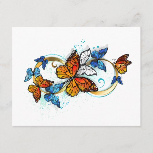 Carte D'accompagnement Infinité de papillons monarques (Devant)