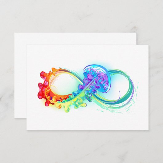 Carte D'accompagnement Infinity avec Rainbow Jellyfish (Devant / Derrière)