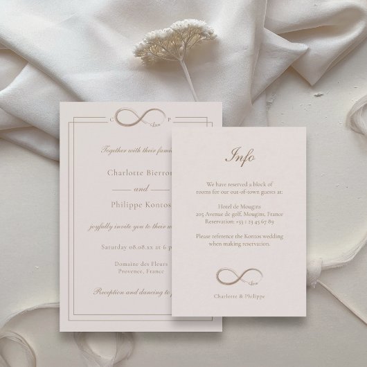 Carte D'accompagnement Infinity Love Light Rose Mariage Informations déta