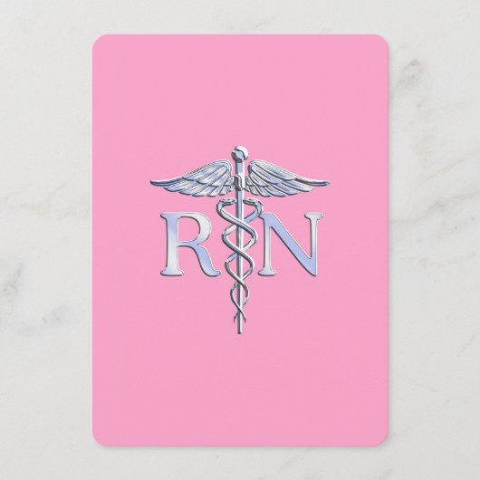 Carte D'accompagnement Infirmière autorisée RN Caduceus sur le rose clair (Devant)