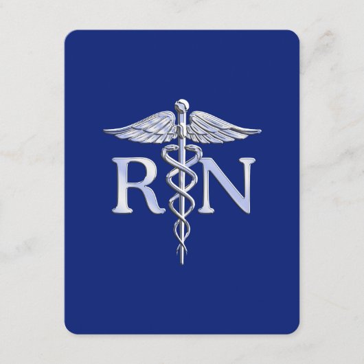 Carte D'accompagnement Infirmière autorisée RN Caduceus sur Navy Blue (Devant)