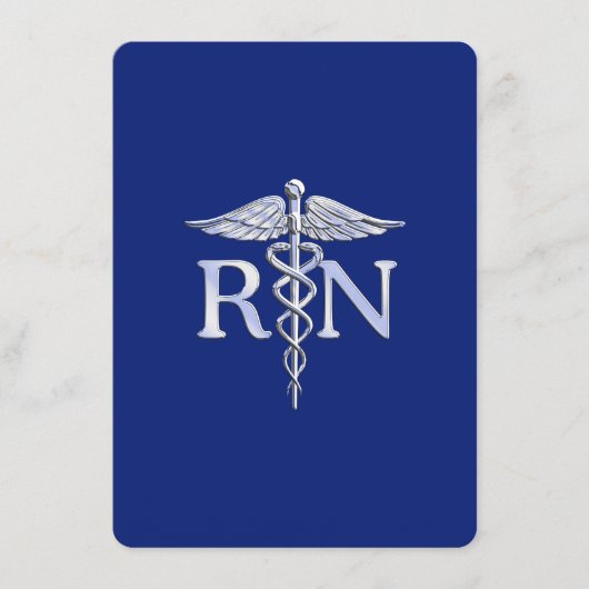 Carte D'accompagnement Infirmière autorisée RN Caduceus sur Navy Blue (Devant)