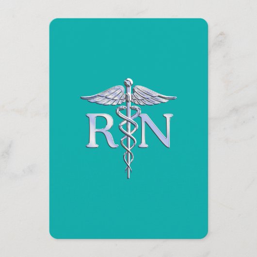 Carte D'accompagnement Infirmière autorisée RN Caduceus sur Turquoise (Devant)