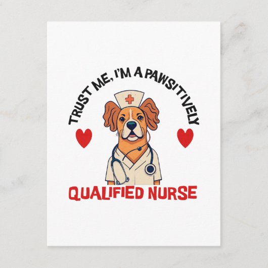 Carte D'accompagnement Infirmière qualifiée Pawsitively (Devant)