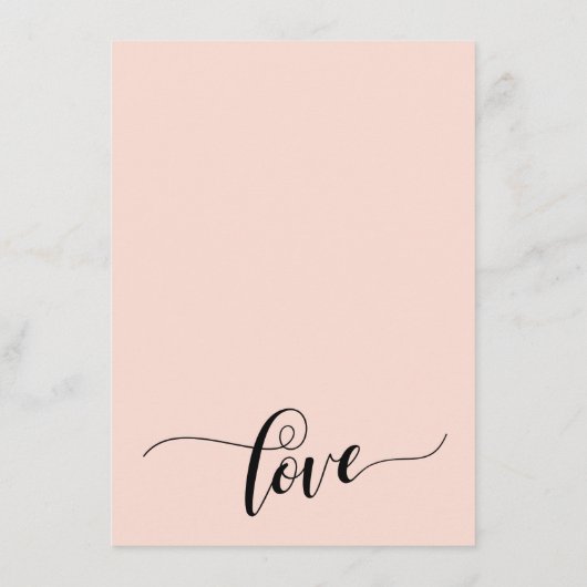 Carte D'accompagnement Info Mariage de script simple et complexe rose pâl (Dos)