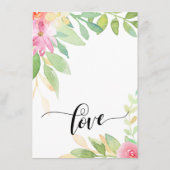 Carte D'accompagnement Info mariage Fleurs aquarelles Elaborer le script (Dos)