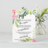 Carte D'accompagnement Info mariage Fleurs aquarelles Elaborer le script (Debout devant)