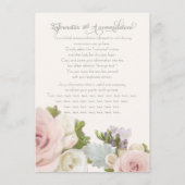 Carte D'accompagnement Information Conduite Hébergements Floral Rose (Dos)