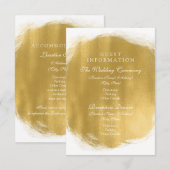 Carte D'accompagnement Information de l'invité mariage Gold Peinture Look (Devant / Derrière)