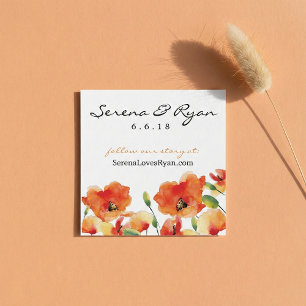 Carte D'accompagnement Information du Mariage de l'été Golden Poppy