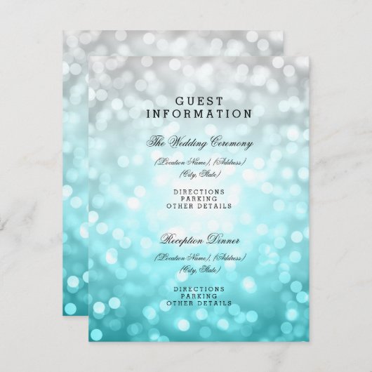 Carte D'accompagnement Information mariage Invité Plage Ombre Lumières (Devant / Derrière)