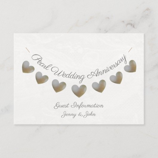 Carte D'accompagnement Information pour les invités du 30ème anniversaire (Devant)