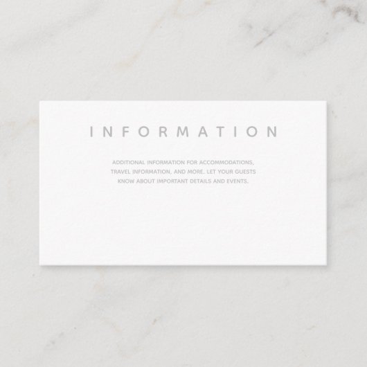 Carte D'accompagnement Information sur la typographie en gris blanc Micro (Devant)
