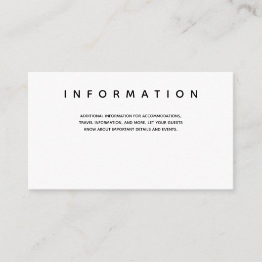Carte D'accompagnement Information sur la typographie noir blanc Micro Ma (Devant)
