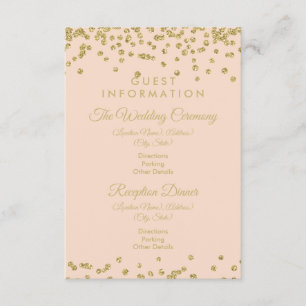 Carte D'accompagnement Informations clients Gold Parties scintillant Conf