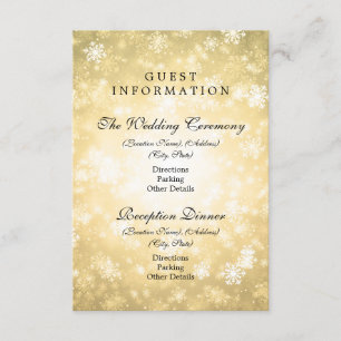 Carte D'accompagnement Informations clients Gold Winter Wonderland
