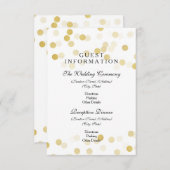 Carte D'accompagnement Informations clients mariage Lumières Parties scin (Devant / Derrière)