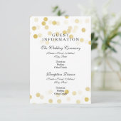 Carte D'accompagnement Informations clients mariage Lumières Parties scin (Debout devant)