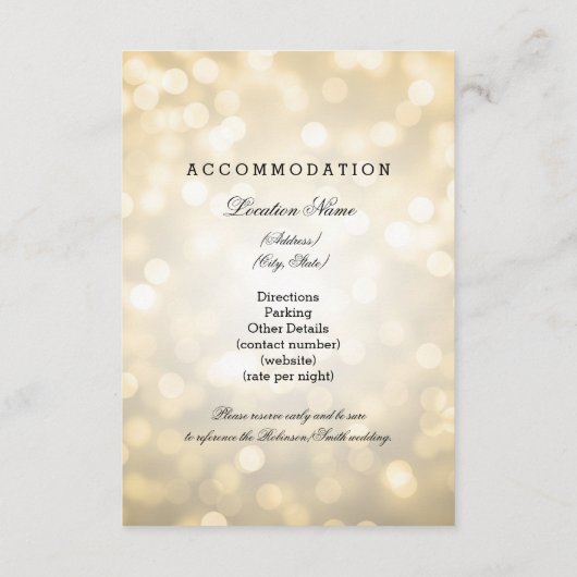 Carte D'accompagnement Informations clients mariage Parties scintillant G (Dos)