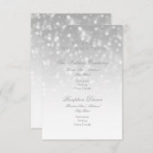 Carte D'accompagnement Informations clients Silver Bokeh Sparkle Lights (Devant / Derrière)