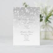 Carte D'accompagnement Informations clients Silver Bokeh Sparkle Lights (Debout devant)