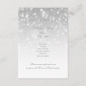 Carte D'accompagnement Informations clients Silver Bokeh Sparkle Lights (Dos)