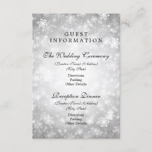 Carte D'accompagnement Informations clients Silver Winter Wonderland