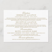 Carte D'accompagnement Informations de mariage à l'ancienne en or antique (Devant)