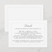 Carte D'accompagnement Informations de mariage à l'élégance classique sim (Devant / Derrière)