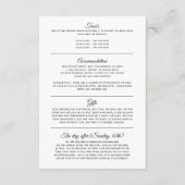 Carte D'accompagnement Informations de mariage de florales succulentes él (Dos)