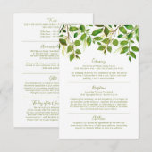 Carte D'accompagnement Informations de mariage de prairie d'élégante verd (Devant / Derrière)