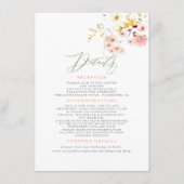 Carte D'accompagnement Informations de mariage élégantes fleurs sauvages (Devant)