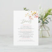 Carte D'accompagnement Informations de mariage élégantes fleurs sauvages (Debout devant)