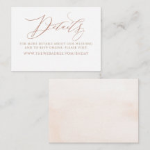 Informations de mariage minimalistes en calligraph