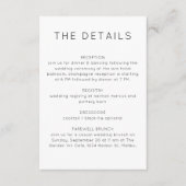 Carte D'accompagnement Informations de Mariage noir blanc classique (Devant)