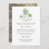 Carte D'accompagnement Informations de mariage sur les pots Mason et les (Devant / Derrière)