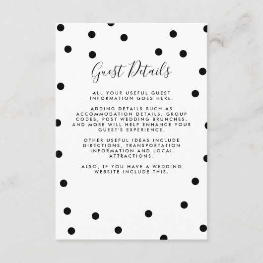 Carte D'accompagnement Informations détaillées pour les invités du mariag (Devant)