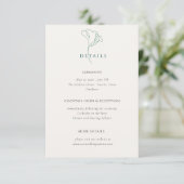 Carte D'accompagnement Informations détaillées sur le mariage émeraude (Debout devant)