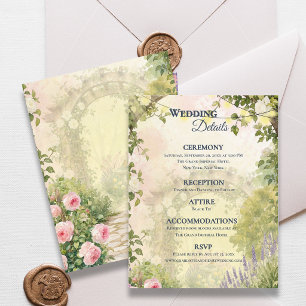 Carte D'accompagnement Informations détaillées sur le mariage floral de j