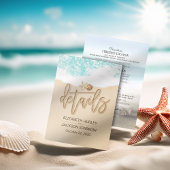 Carte D'accompagnement Informations détaillées sur le mariage Summer Beac