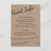 Carte D'accompagnement Informations d'invité rustique avec lumières sur k (Devant)