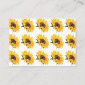 Carte D'accompagnement Informations et détails sur les tournesols (Dos)