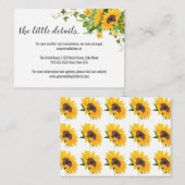 Carte D'accompagnement Informations et détails sur les tournesols (Devant / Derrière)