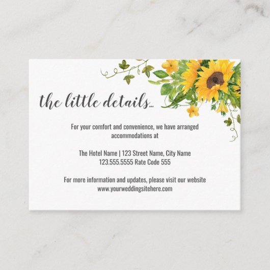 Carte D'accompagnement Informations et détails sur les tournesols (Devant)