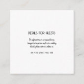Carte D'accompagnement Informations mariage Clients Noir Blanc Simple (Devant)